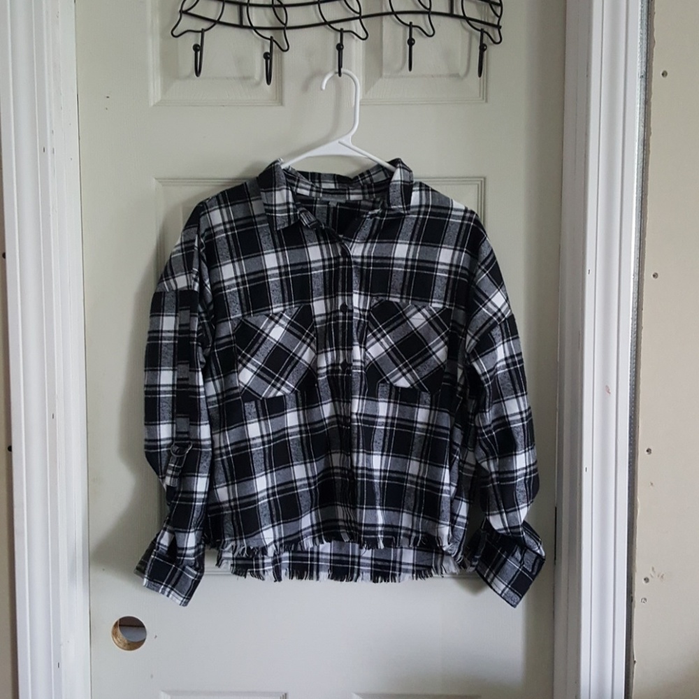 Charlotte Russe Frayed flannel